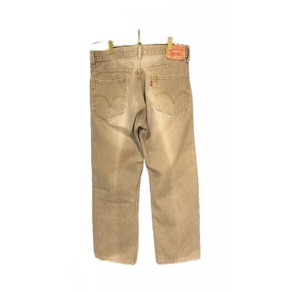 Levi's Mens 505 Regular Fit Jeans Distressed Khaki Color 32 x 26" - Picture 2 of 10